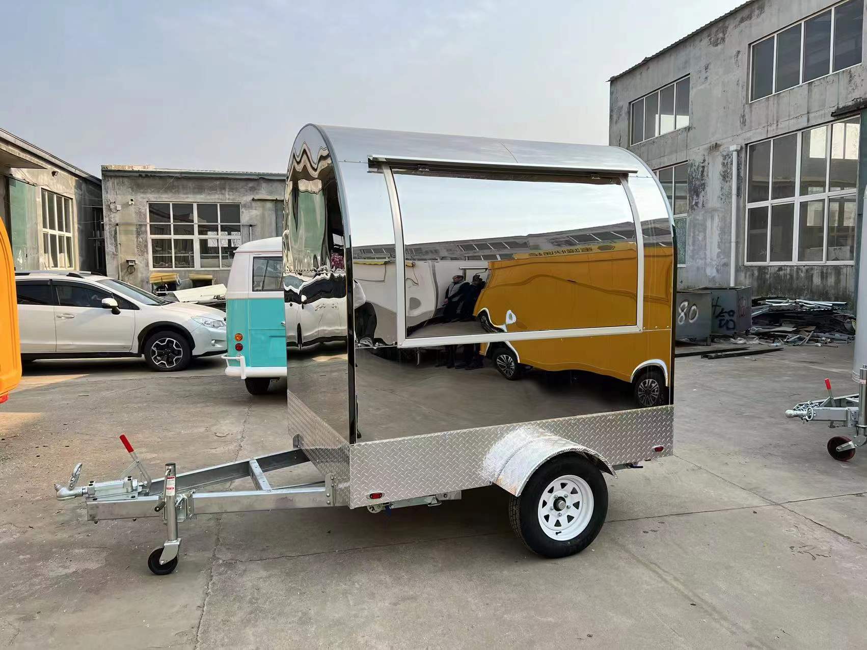 New Made Round Food Trailer (Stainless Steel 304)