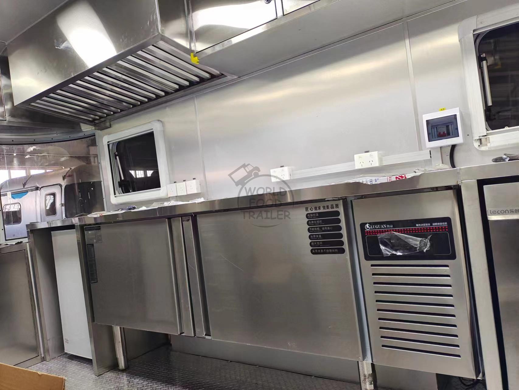 workbench fridge install into food trailer