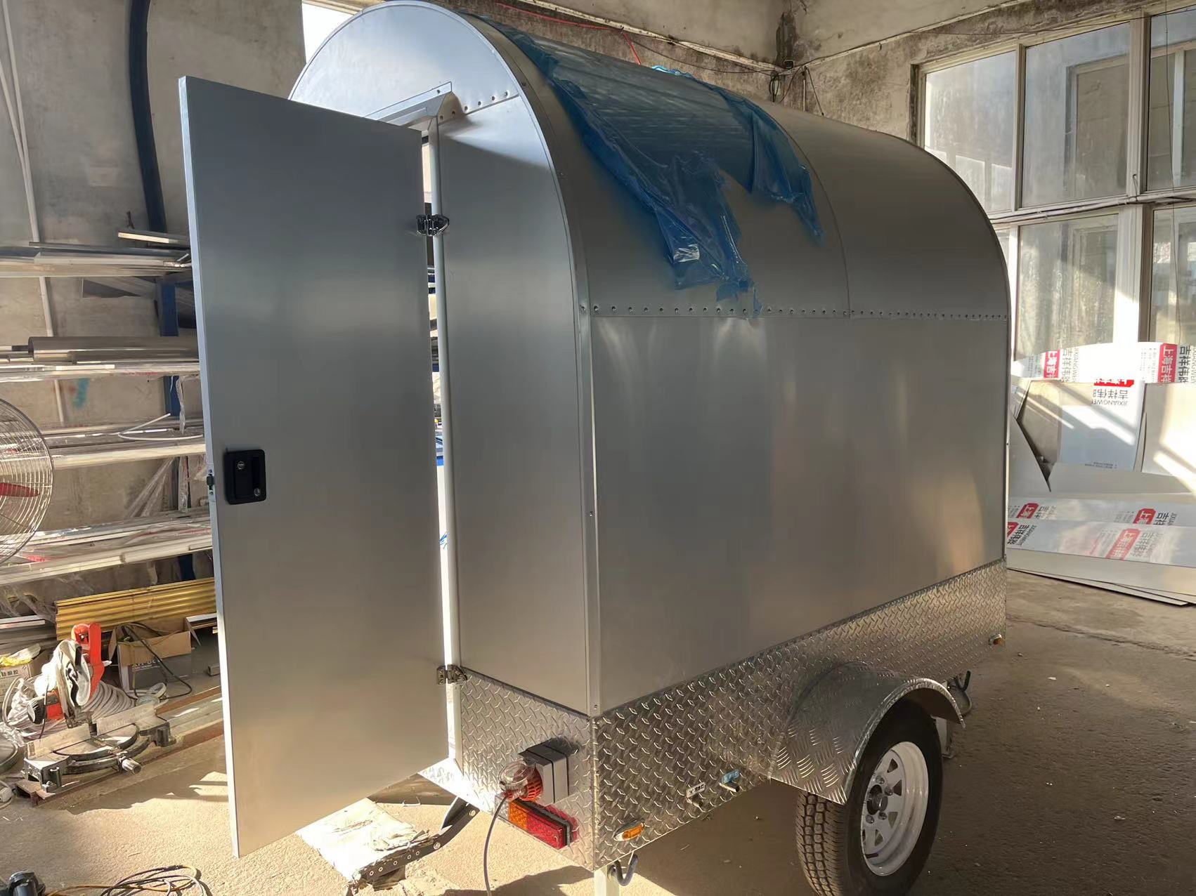 Full Stainless Steel 304 or Aluminum Round Food Trailer, Mobile Food Shop on wheels, Food Cart, Food Van