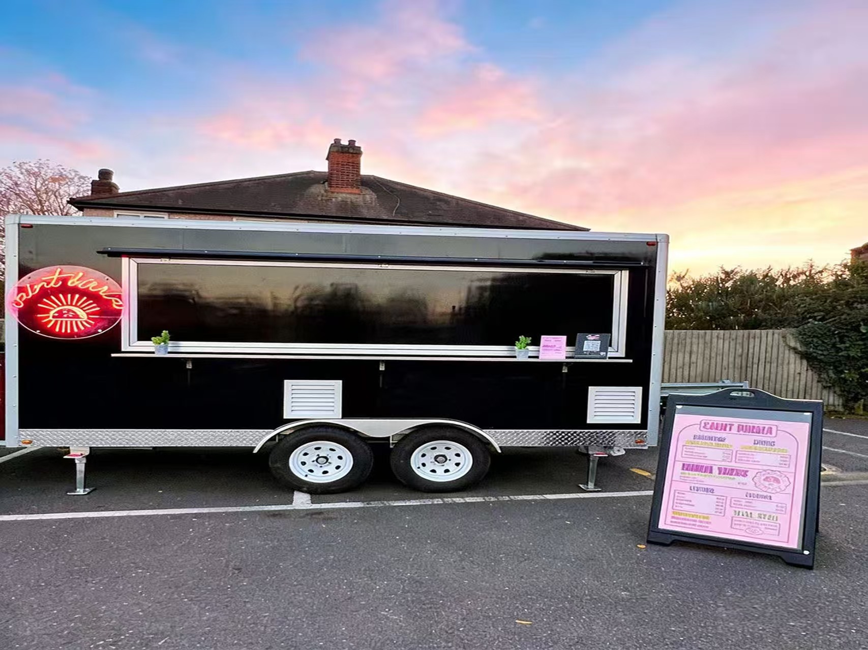 4 meters UK Standard Square Food Trailer, Box Mobile Trailer